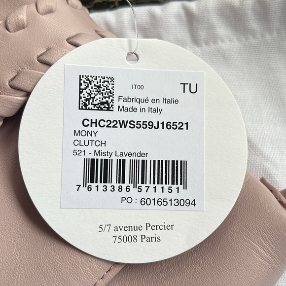 Chloé Mony Leather Whipstitch Clutch in Misty Lavender NWT - Picture 8 of 13